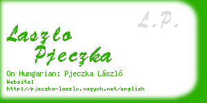 laszlo pjeczka business card